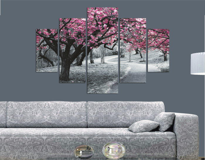 Wallity Cuadro Decorativo de MDF Multicolor de 5 Piezas